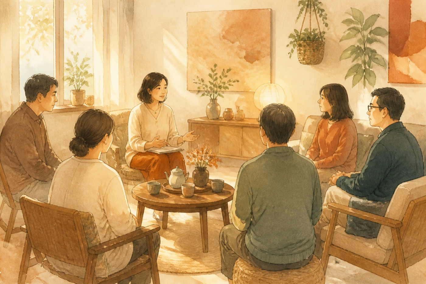 家長在溫暖的小型支持團體裡彼此傾聽與陪伴